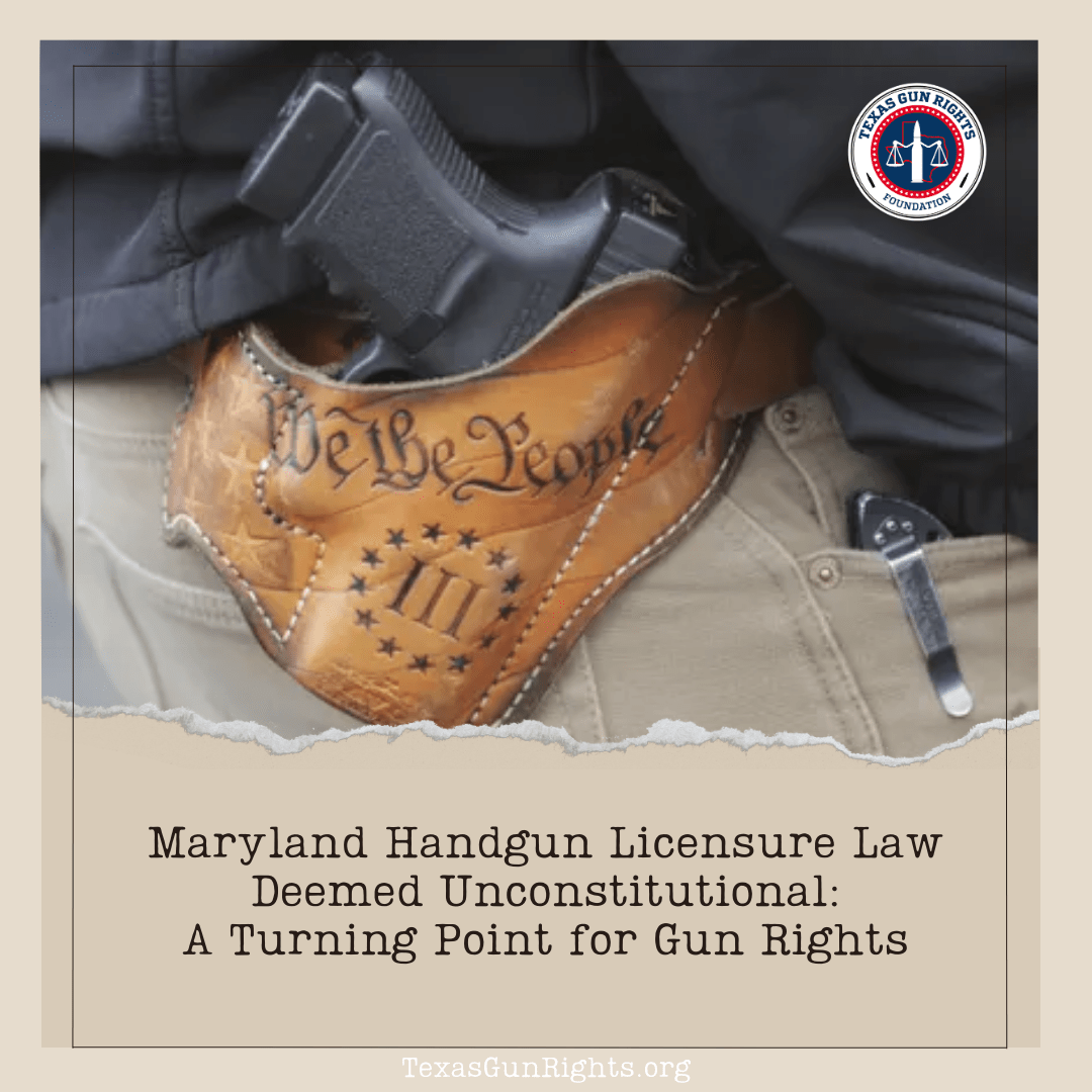 Maryland Handgun Licensure Law Deemed Unconstitutional: A Turning Point for Gun Rights