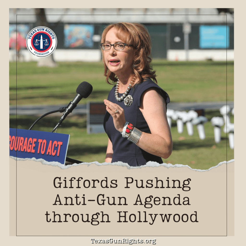 Giffords Pushing Anti-Gun Agenda through Hollywood